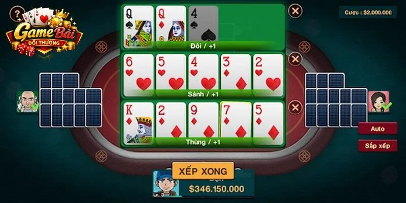 Xếp bài Mậu Binh là yếu tố cốt lõi trong trong việc tham gia ván cược